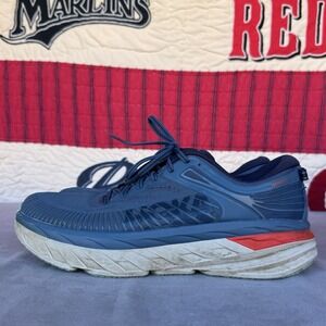 Size 11.5 - Hoka One One Bondi 7 Mens Running Shoes Blue Orange Gray